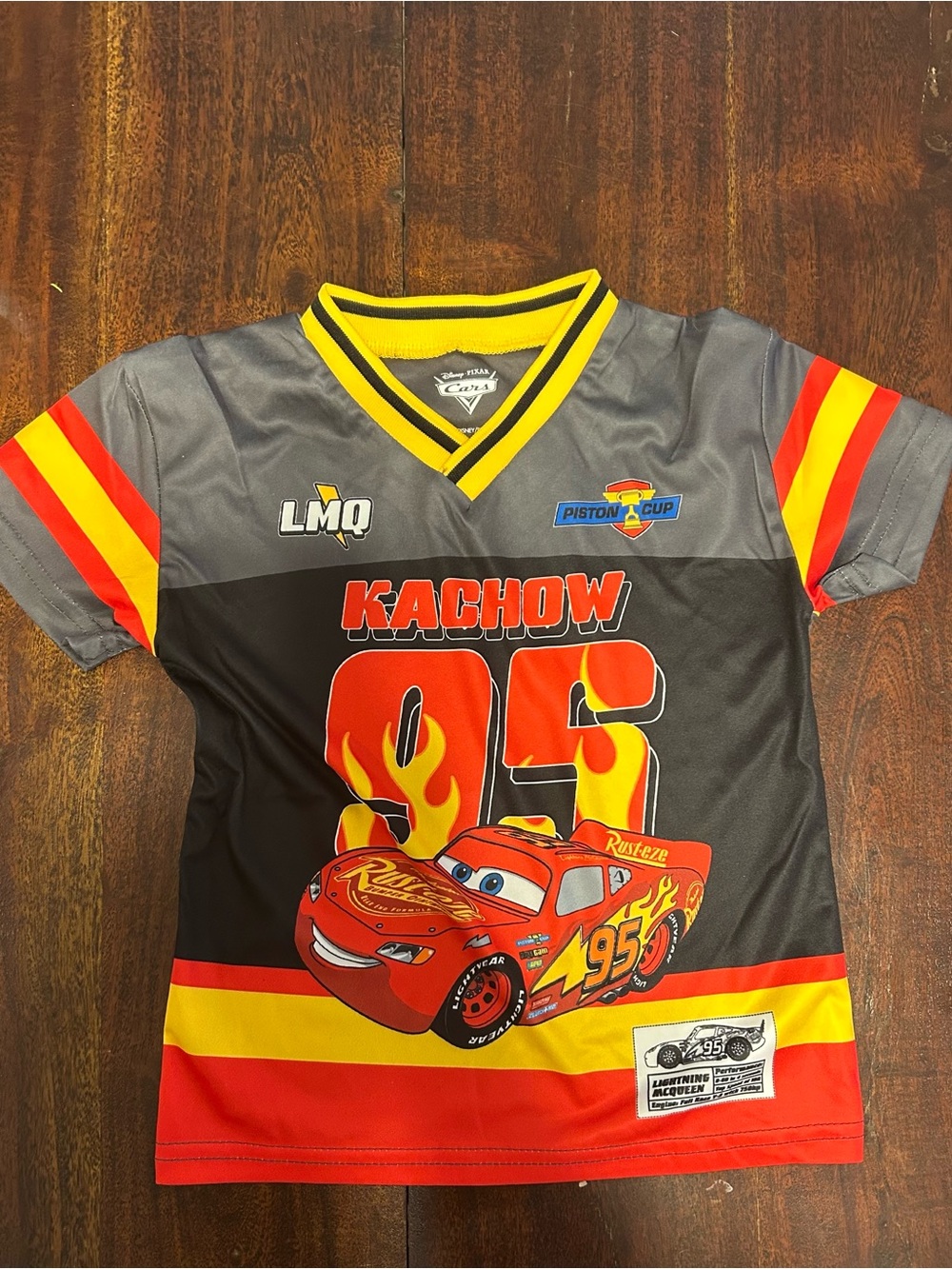 Disney Lightning McQueen 'Kachow' 95 Kids Jersey - Black, Red & Yellow